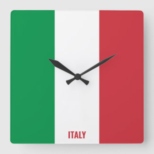 Reloj Cuadrado Bandera de Italia deslumbrante Patriótico