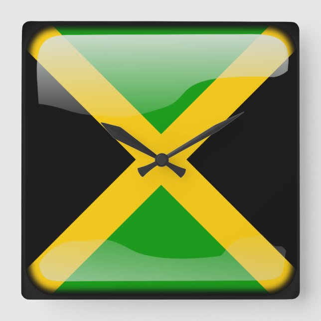 Reloj Cuadrado Bandera de Jamaica (Anverso)