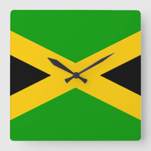 Reloj Cuadrado Bandera de Jamaica
