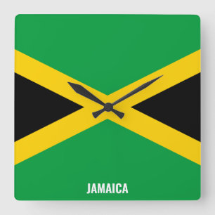 Reloj Cuadrado Bandera de Jamaica deslumbrante patriótico