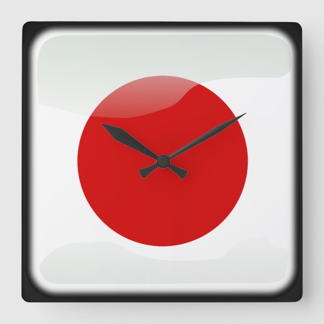 Reloj Cuadrado Bandera de Japón (Anverso)
