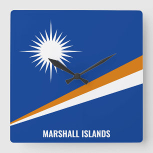 Reloj Cuadrado Bandera de las Islas Marshall deslumbrante patriót