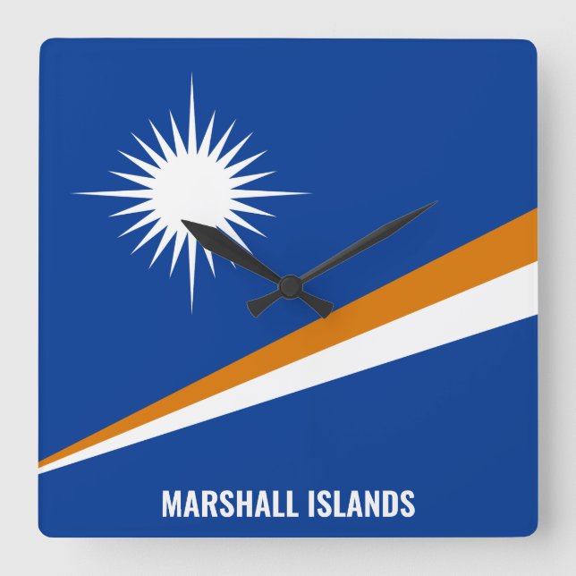 Reloj Cuadrado Bandera de las Islas Marshall deslumbrante patriót (Anverso)