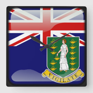 Reloj Cuadrado Bandera de las Islas Vírgenes