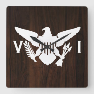 Reloj Cuadrado Bandera de las Islas Vírgenes Estadounidenses Mad