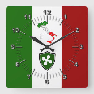 Reloj Cuadrado Bandera de Lombardia (Italia)