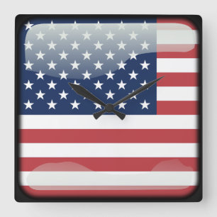 Reloj Cuadrado Bandera de los Estados Unidos de América