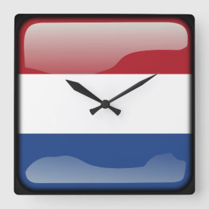 Reloj Cuadrado Bandera de los Países Bajos