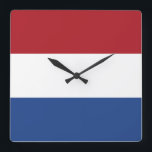 Reloj Cuadrado Bandera de los Países Bajos<br><div class="desc">Bandera de los Países Bajos</div>