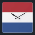 Reloj Cuadrado Bandera de los Países Bajos<br><div class="desc">Bandera de los Países Bajos</div>