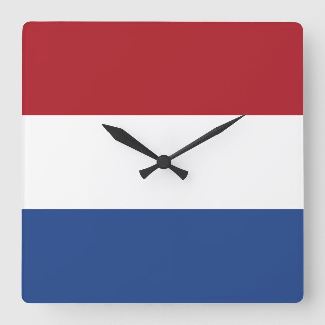 Reloj Cuadrado Bandera de los Países Bajos (Anverso)