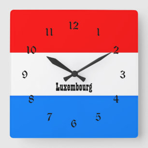 Reloj Cuadrado Bandera de Luxemburgo, diseño personalizado