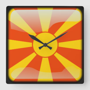 Reloj Cuadrado Bandera de Macedonia