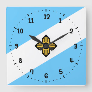 Reloj Cuadrado Bandera de Madison, Wisconsin