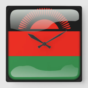 Reloj Cuadrado Bandera de Malawi