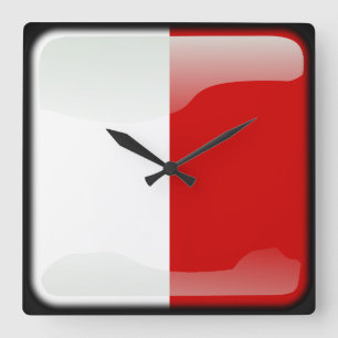 Reloj Cuadrado Bandera de Malta