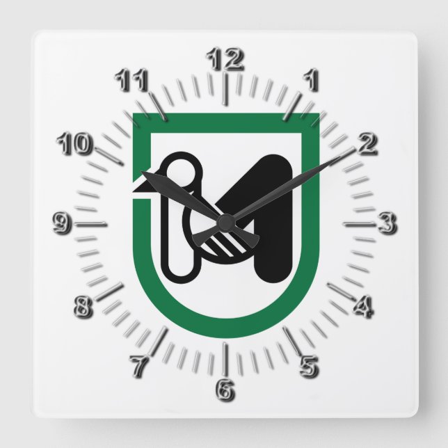 Reloj Cuadrado Bandera de Marche (Italia) (Anverso)