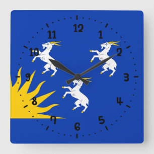 Reloj Cuadrado Bandera de Merionethshire Square Wall Clock