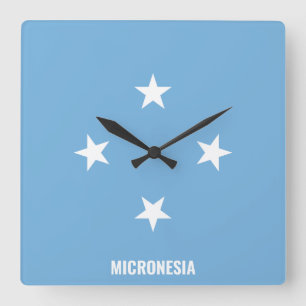 Reloj Cuadrado Bandera de Micronesia deslumbrante patriótico