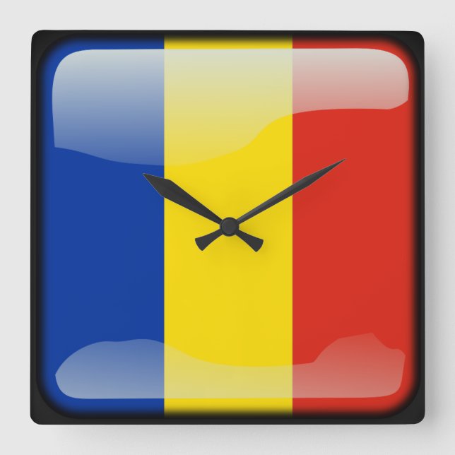 Reloj Cuadrado Bandera de Moldavia (Anverso)
