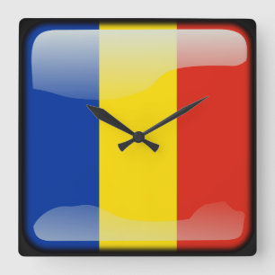 Reloj Cuadrado Bandera de Moldavia