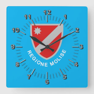 Reloj Cuadrado Bandera de Molise (Italia)