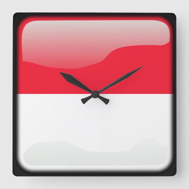 Reloj Cuadrado Bandera de Mónaco (Anverso)