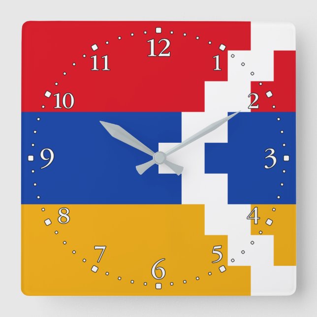 Reloj Cuadrado Bandera de Nagorno Karabakh (Anverso)
