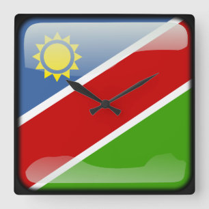 Reloj Cuadrado Bandera de Namibia