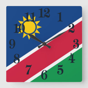 Reloj Cuadrado Bandera de Namibia