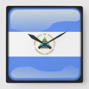 Reloj Cuadrado Bandera de Nicaragua