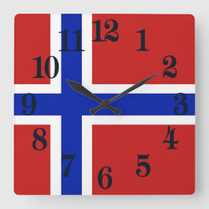 Reloj Cuadrado Bandera de Noruega Escandinavia