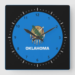 Reloj Cuadrado Bandera de Oklahoma, bandera del estado americano