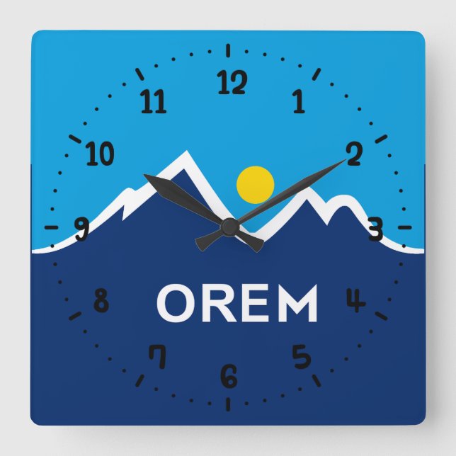 Reloj Cuadrado Bandera de Orem, Utah (Anverso)