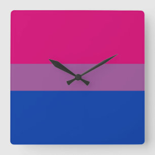Reloj Cuadrado Bandera de orgullo bisexual