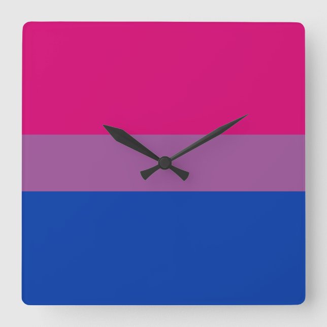 Reloj Cuadrado Bandera de orgullo bisexual (Anverso)