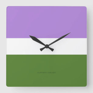 Reloj Cuadrado Bandera de orgullo genderqueer de SlipperyJoe lava
