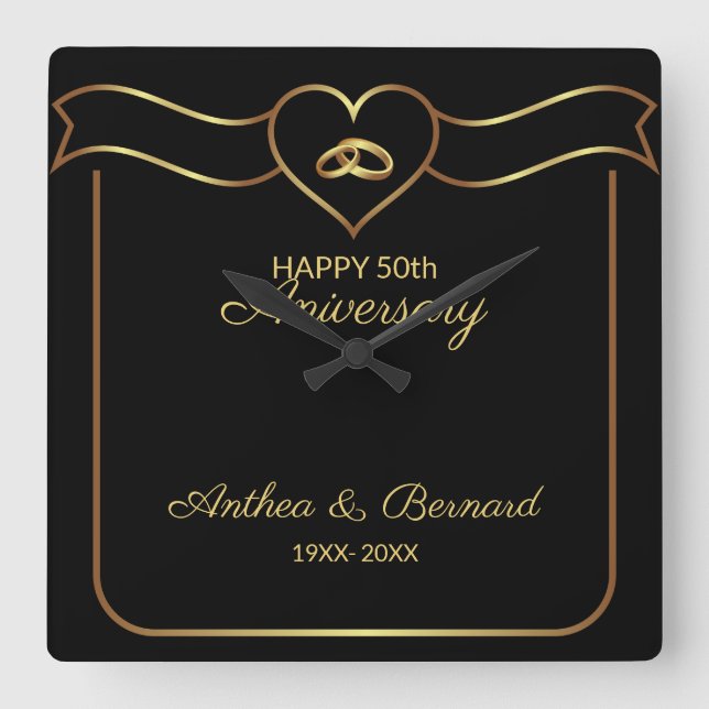 Reloj Cuadrado Bandera de oro (Anverso)