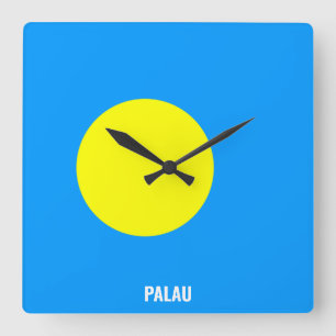 Reloj Cuadrado Bandera de Palau Deslumbrando Patriótico