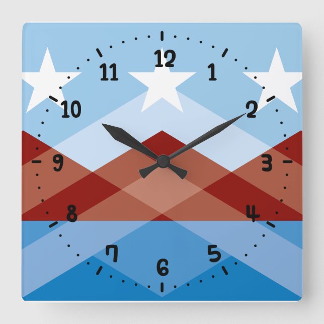 Reloj Cuadrado Bandera de Peoria, Arizona (Anverso)