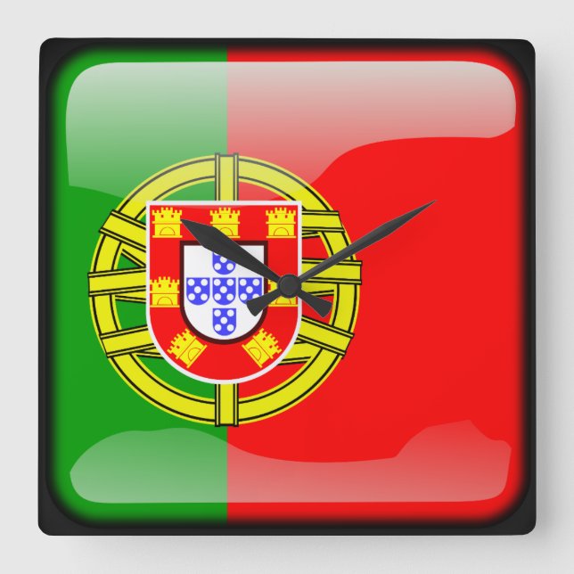Reloj Cuadrado bandera de portugal (Anverso)