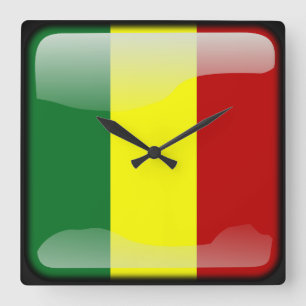 Reloj Cuadrado Bandera de Senegal