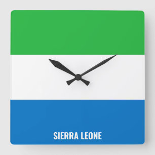 Reloj Cuadrado Bandera de Sierra Leona deslumbrando al patriótico