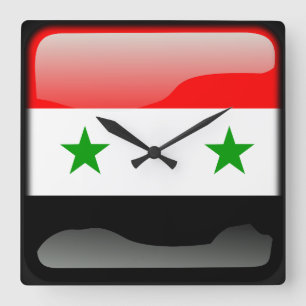 Reloj Cuadrado Bandera de Siria