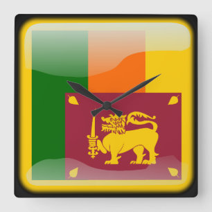 Reloj Cuadrado Bandera de Sri Lanka