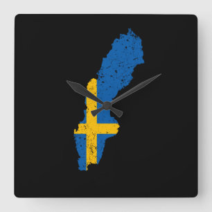 Reloj Cuadrado Bandera de Suecia