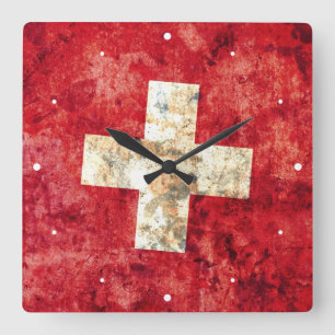 Reloj Cuadrado Bandera de Suiza