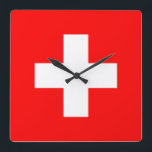 Reloj Cuadrado Bandera de Suiza<br><div class="desc">Bandera de Suiza</div>