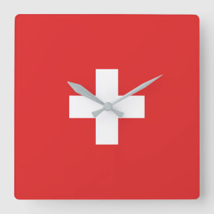Reloj Cuadrado Bandera de Suiza - Schweiz - Suisse - Svizzera