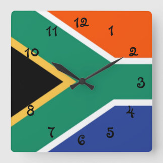 Reloj Cuadrado Bandera de Suráfrica
